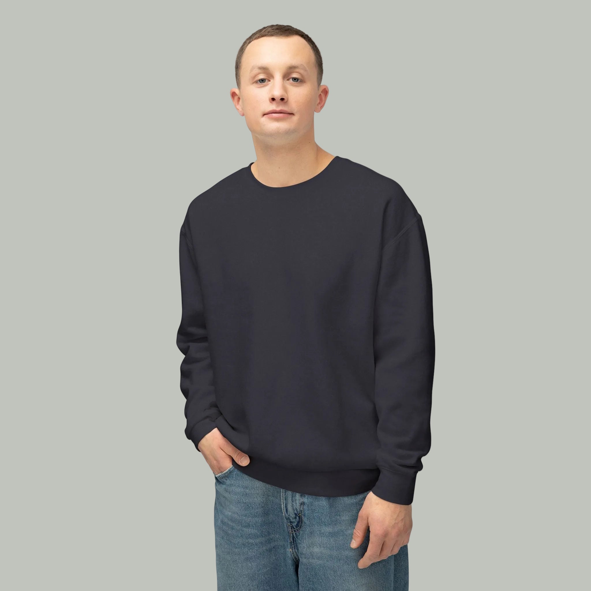 Delete Crewneck Sweatshirt — Minimal White Lightweight Pullover-zoom-26