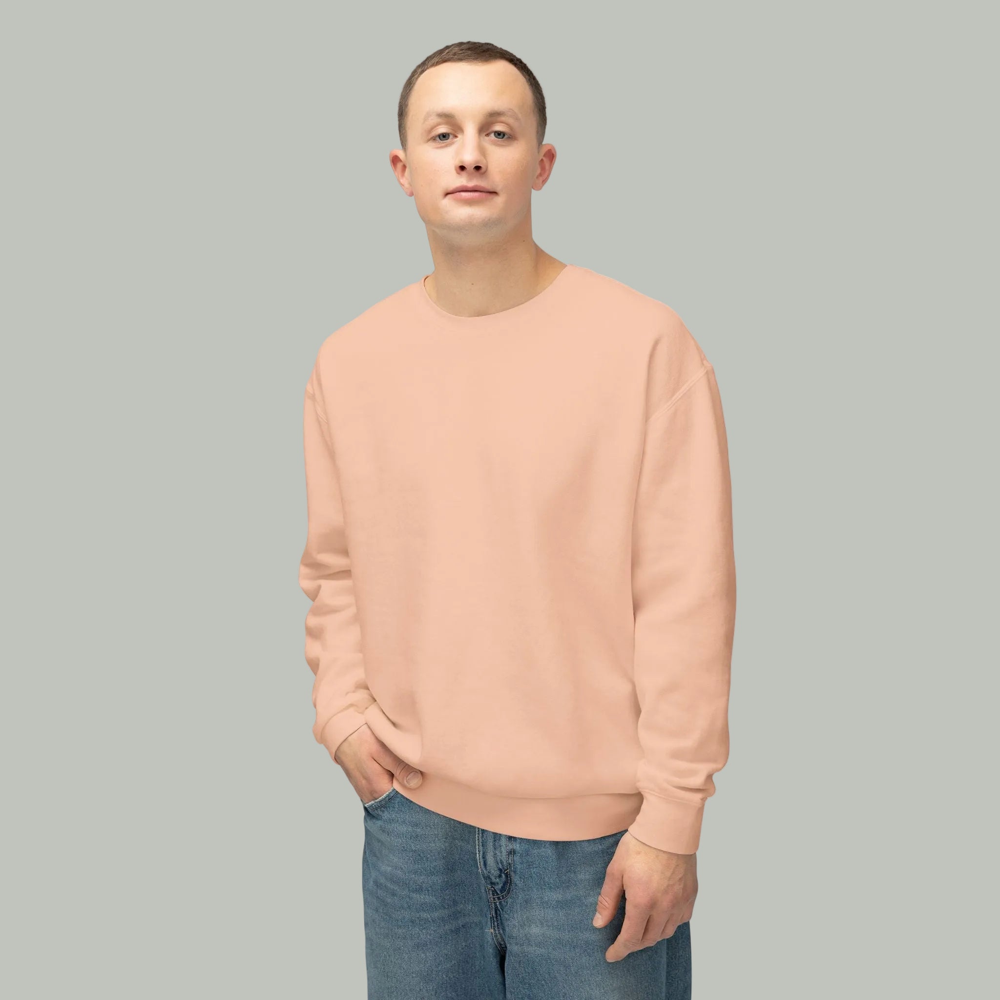 Delete Crewneck Sweatshirt — Minimal White Lightweight Pullover-zoom-17