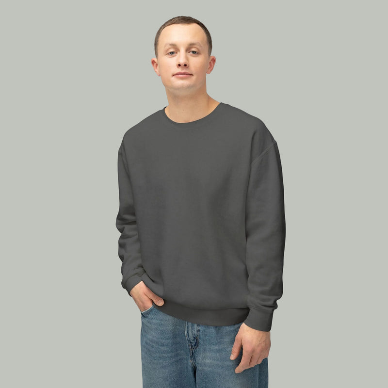 Delete Crewneck Sweatshirt — Minimal White Lightweight Pullover-zoom-
