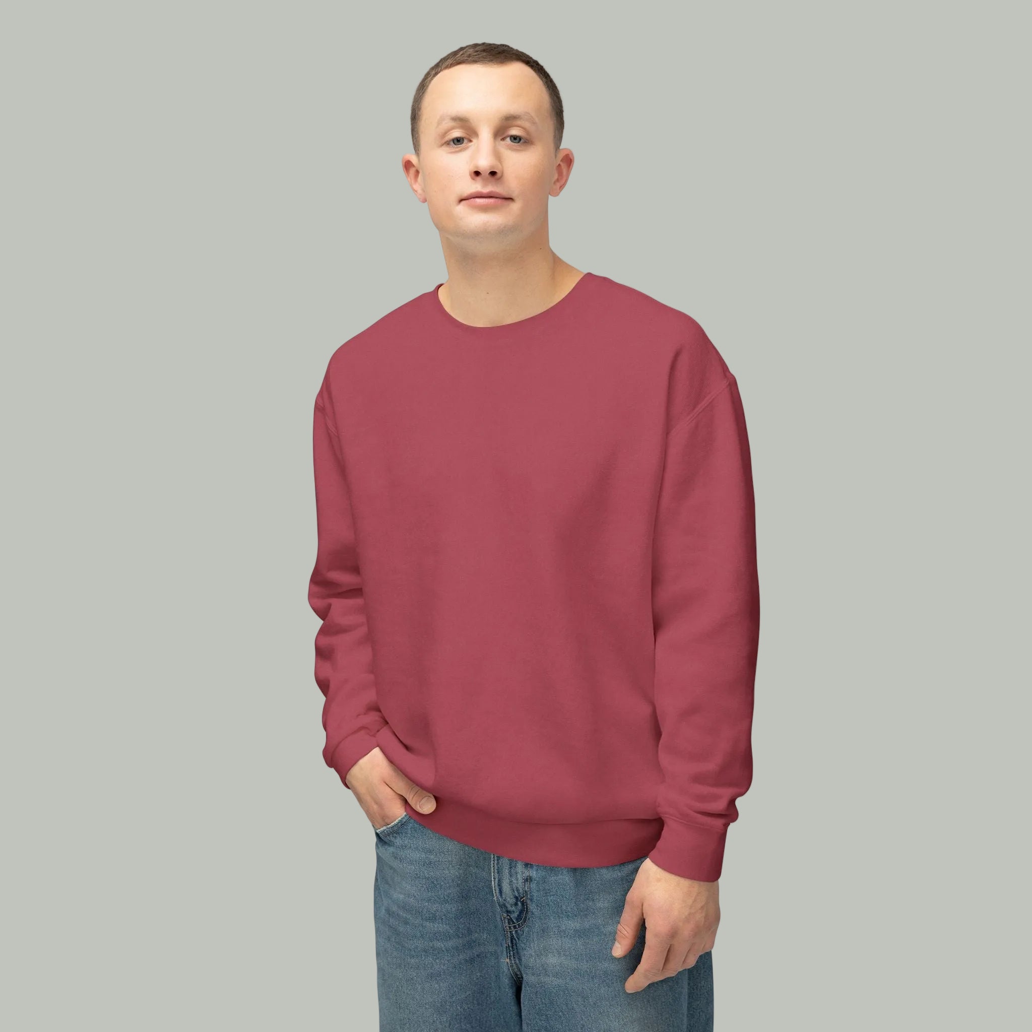 Delete Crewneck Sweatshirt — Minimal White Lightweight Pullover-zoom-28