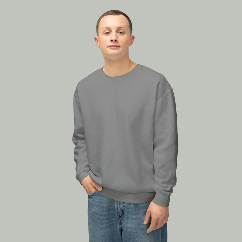 Delete Crewneck Sweatshirt — Minimal White Lightweight Pullover-zoom-