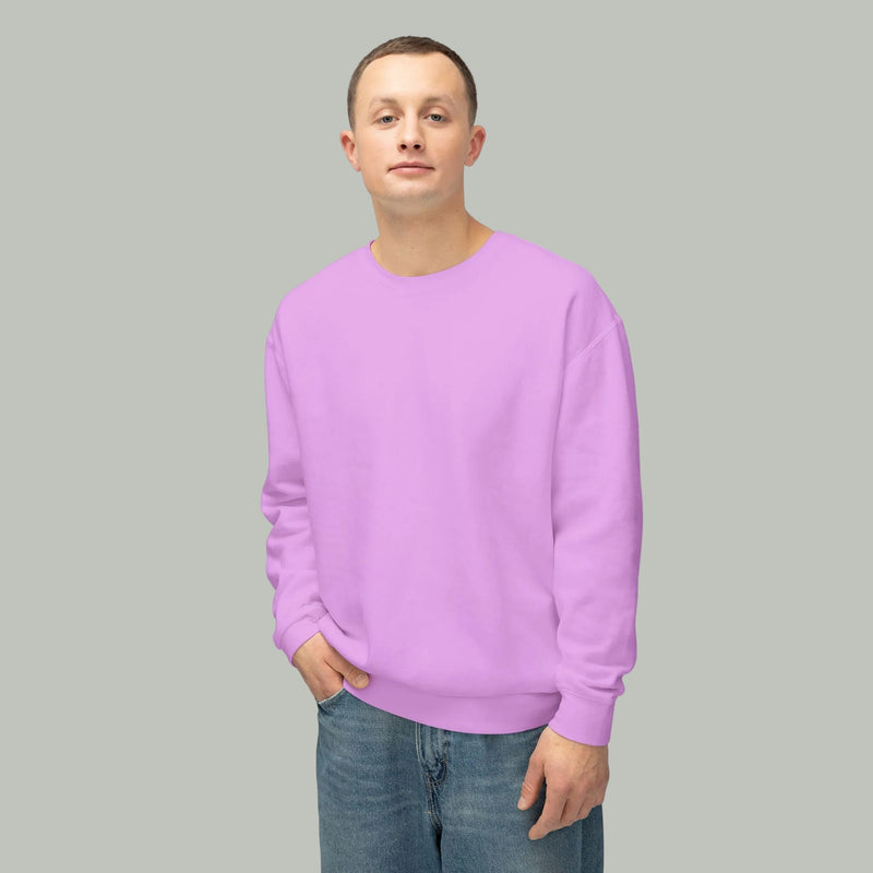 Delete Crewneck Sweatshirt — Minimal White Lightweight Pullover-zoom-