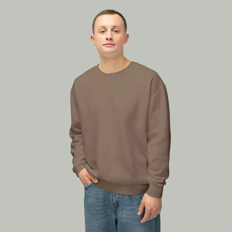 Delete Crewneck Sweatshirt — Minimal White Lightweight Pullover-zoom-