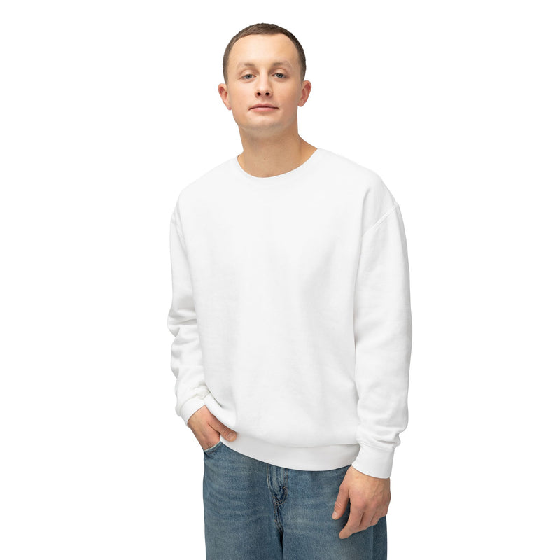 Delete Crewneck Sweatshirt — Minimal White Lightweight Pullover-zoom-